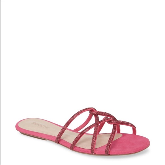 SCHUTZ Shoes - Schutz Uzia Crystal Embellished Slide Sandal - 9.5